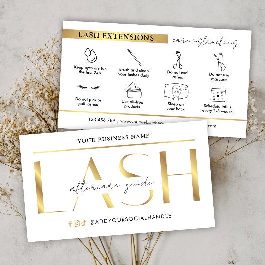Carte De Visite Glam Modern Gold Lash Extensions