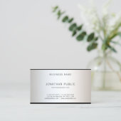 Carte De Visite Glam moderne Design élégant Professionnel Top Plai (Debout devant)