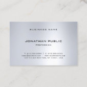 Carte De Visite Glam moderne Silver Graceful Professional Plain To (Dos)