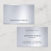 Carte De Visite Glam moderne Silver Graceful Professional Plain To (Devant / Derrière)