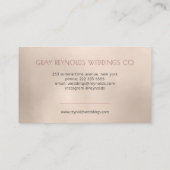 Carte De Visite Glam Monogramme Aquarelle Wedding planner Floral (Dos)