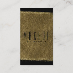 Carte De Visite Glam Noir & Or Moderne Glamour Feuille Chic