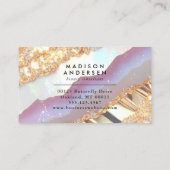 Carte De Visite Glam Or de Parties scintillant d'Agate moderne (Dos)