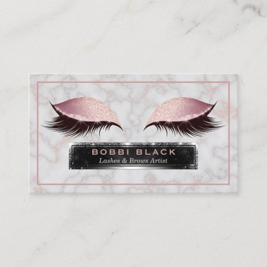 Carte De Visite Glam Parties scintillant Eyelash Extensions Rose M (Devant)