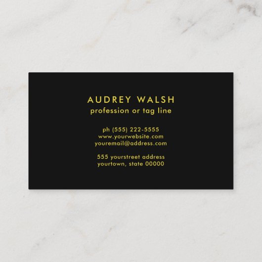 Carte De Visite Glam Parties scintillant Gold Grey Empreinte de lé (Dos)