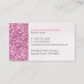 Carte De Visite Glam Parties scintillant rose Faux (Dos)