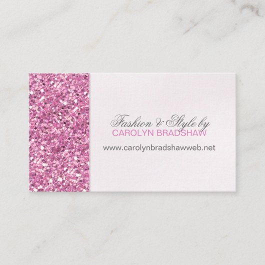 Carte De Visite Glam Parties scintillant rose Faux (Devant)