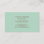 Carte De Visite Glam Parties scintillant turquoise Et Or (Dos)