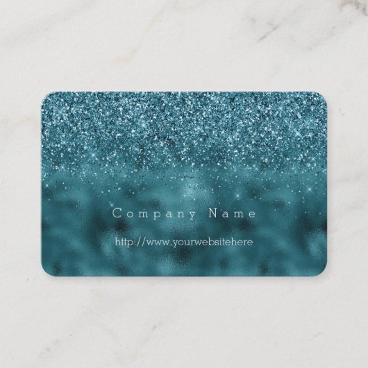 Carte De Visite Glam Parties scintillant turquoise Glitz (Devant)