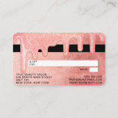 Carte De Visite Glam Peach Pink épais Parties scintillant Drift Cr (Dos)