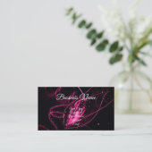 Carte De Visite Glam Pink & Black Calligraphy Consultant Moderne (Debout devant)