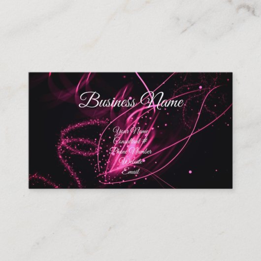 Carte De Visite Glam Pink & Black Calligraphy Consultant Moderne (Devant)