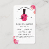 Carte De Visite Glam Pink Drives Clou Polonais bouteille Monogramm (Dos)