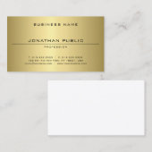 Carte De Visite Glam professionnel Gold Look moderne élégant Plaqu (Devant / Derrière)