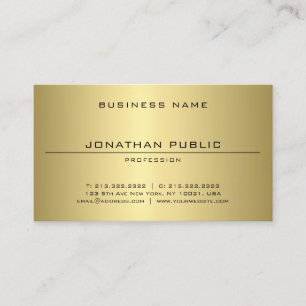 Carte De Visite Glam professionnel Gold Look moderne élégant Plaqu