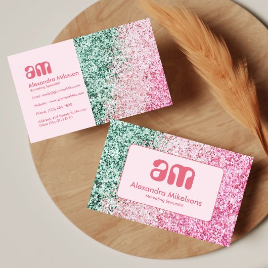 Carte De Visite Glam Professionnel Rose Tendre
