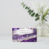 Carte De Visite *~* Glam QR Agate Purple Silver Parties scintillan (Debout devant)