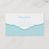 Carte de visite Glam raffiné, Turquoise (Dos)
