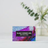 Carte De Visite *~* Glam Rainbow QR Parties scintillant Glitz Luxe (Debout devant)