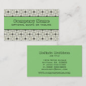 Carte de visite Glam Rétro, Vert Menthe (Devant / Derrière)