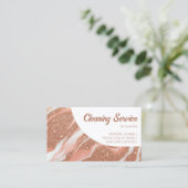 Carte De Visite Glam rose en marbre doré (Debout devant)