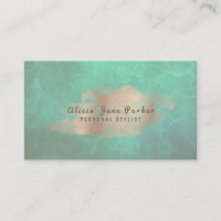 Glam Rose Gold Copper Foil Green Personal Styliste