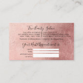 Carte De Visite Glam Rose Gold épais Parties scintillant Drivers R (Dos)
