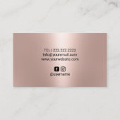 Carte De Visite Glam Rose Gold Eyelash Extensions Salon de beauté (Dos)