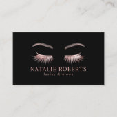 Carte De Visite Glam Rose Gold Eyelash Extensions Salon de beauté (Devant)