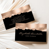 Carte De Visite Glam Rose Gold Foil Black Luxe