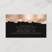 Carte De Visite Glam Rose Gold Foil Black Luxe (Dos)