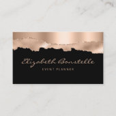 Carte De Visite Glam Rose Gold Foil Black Luxe (Devant)
