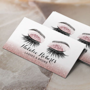 Carte De Visite Glam Rose Gold Lashes Maquillage Artiste Eyelash S