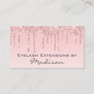 Carte De Visite Glam Rose Gold Pailleté Gouttes de Faux Cils Makeu