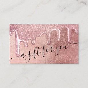 Carte De Visite Glam Rose Gold Parties scintillant épaisse certifi