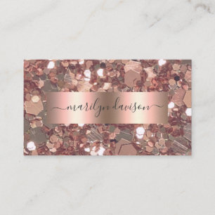 Carte De Visite Glam Rose Gold Parties scintillant Foil Design Pro