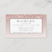 Carte De Visite Glam Rose Gold Parties scintillant Mani Pedi Nail (Dos)