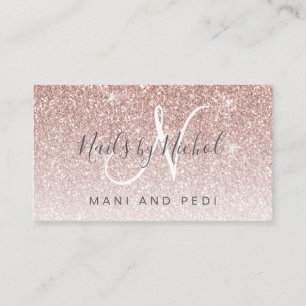 Carte De Visite Glam Rose Gold Parties scintillant Mani Pedi Nail 