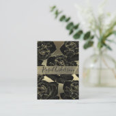 Carte De Visite Glam Rose or et noir Elegant Classy Chic (Debout devant)