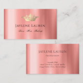 Carte De Visite Glam Rose or tendance (Devant / Derrière)