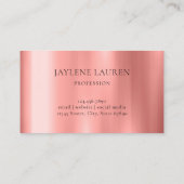 Carte De Visite Glam Rose or tendance (Dos)