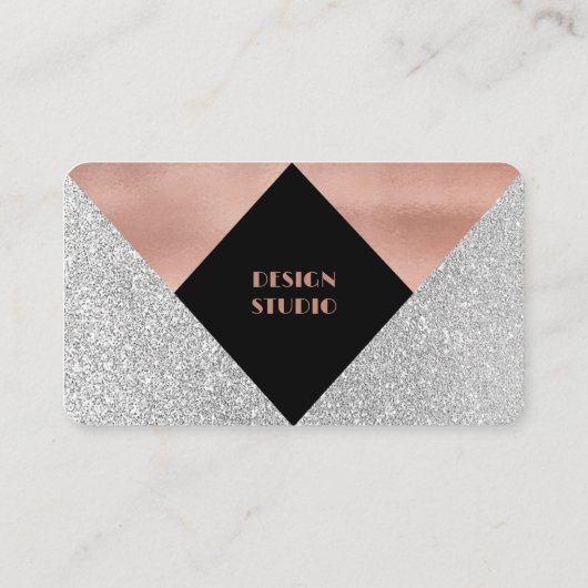 Carte De Visite Glam rose Parties scintillant or (Dos)