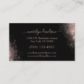 Carte De Visite Glam Rose Parties scintillant or Foil Design Profe (Dos)