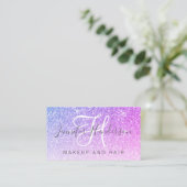Carte De Visite Glam rose violet Parties scintillant maquillage Ar (Debout devant)