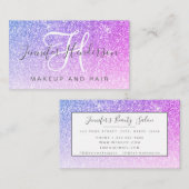 Carte De Visite Glam rose violet Parties scintillant maquillage Ar (Devant / Derrière)