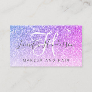 Carte De Visite Glam rose violet Parties scintillant maquillage Ar