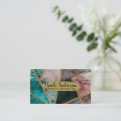 Carte De Visite Glam Rust Blush Turquoise & Gold Chic Moderne Glam (Debout devant)