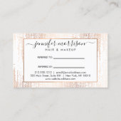 Carte De Visite Glam Script Rose Gold Confetti Pluie Référence (Dos)