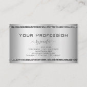 Carte De Visite Glam Silver Effet Élégant Parties scintillant Étin (Dos)