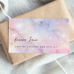 Carte De Visite Glam Starry Pastels avec de l'or
